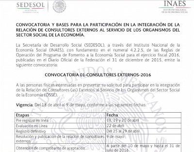 Consultores Externos INAES